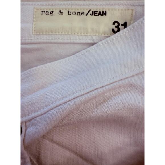 Rag & Bone Dre Capri Jeans Women's 31 White Distressed Cropped Frayed Hem Denim - Picture 4 of 12